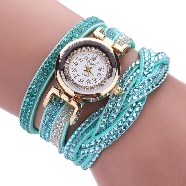 Fashion Women Watches Simple Romantic Crystal Gold Quartz Watch Bracelet Women's Wrist Watch Dress relogio feminino reloj mujer%