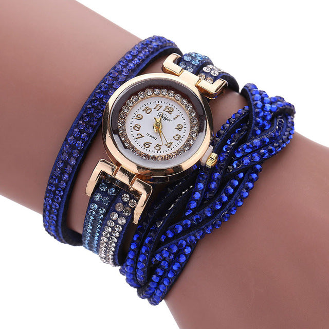 Fashion Women Watches Simple Romantic Crystal Gold Quartz Watch Bracelet Women's Wrist Watch Dress relogio feminino reloj mujer%