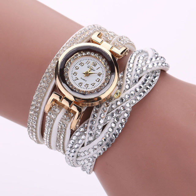 Fashion Women Watches Simple Romantic Crystal Gold Quartz Watch Bracelet Women's Wrist Watch Dress relogio feminino reloj mujer%