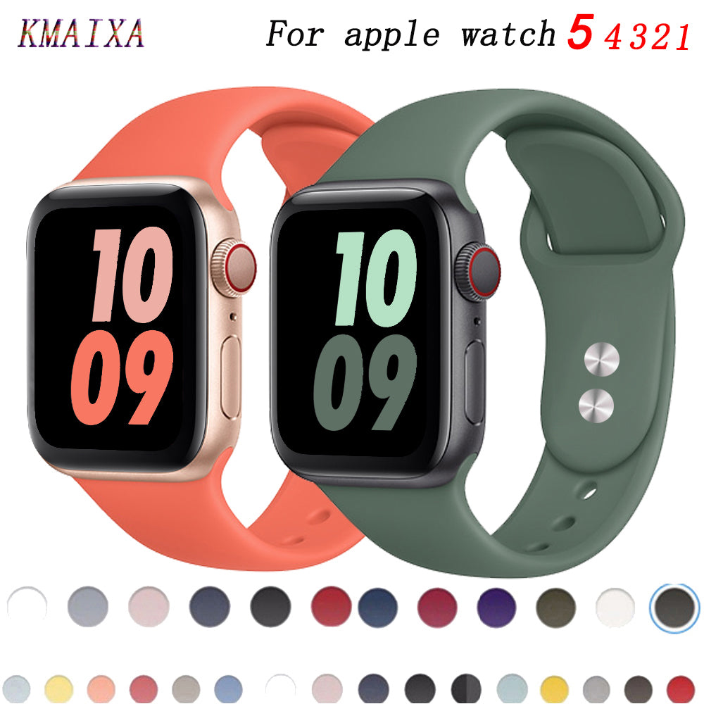Strap for apple watch band correa apple watch 42mm 44mm 38 mm 40mm iwatch series 5 4 3 2 1 silicone pulseira bracelet watchband