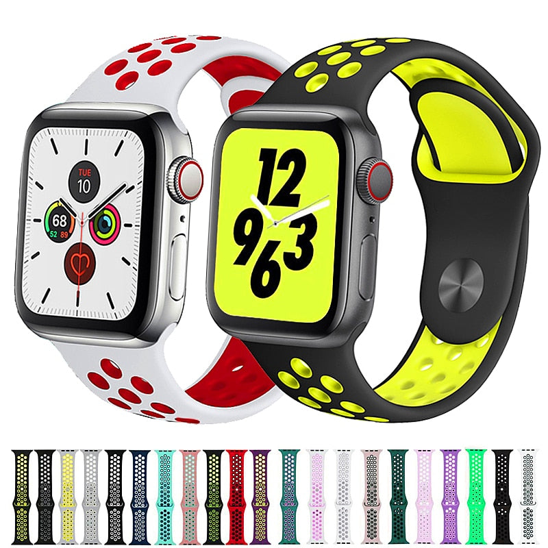 Sport Strap For Apple Watch band correa iwatch band 42mm 38 mm 44mm 40mm Silicone watchband bracelet apple watch 5 4 3 2 1 42 44