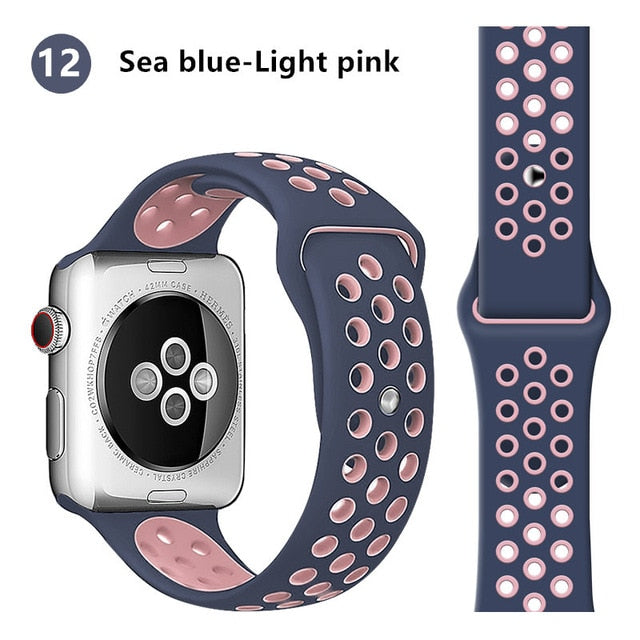 Sport Strap For Apple Watch band correa iwatch band 42mm 38 mm 44mm 40mm Silicone watchband bracelet apple watch 5 4 3 2 1 42 44