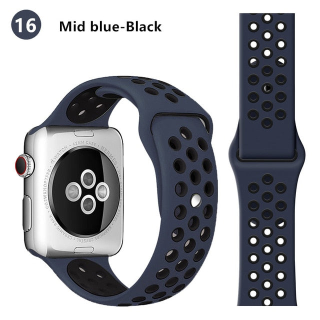 Sport Strap For Apple Watch band correa iwatch band 42mm 38 mm 44mm 40mm Silicone watchband bracelet apple watch 5 4 3 2 1 42 44