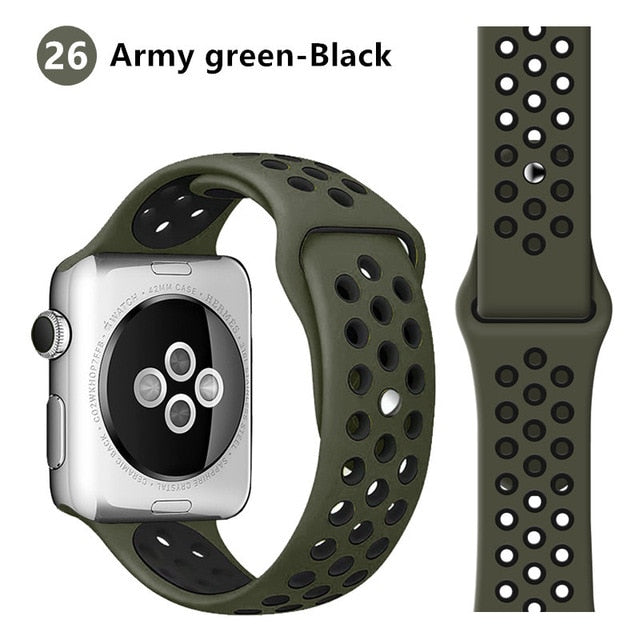 Sport Strap For Apple Watch band correa iwatch band 42mm 38 mm 44mm 40mm Silicone watchband bracelet apple watch 5 4 3 2 1 42 44