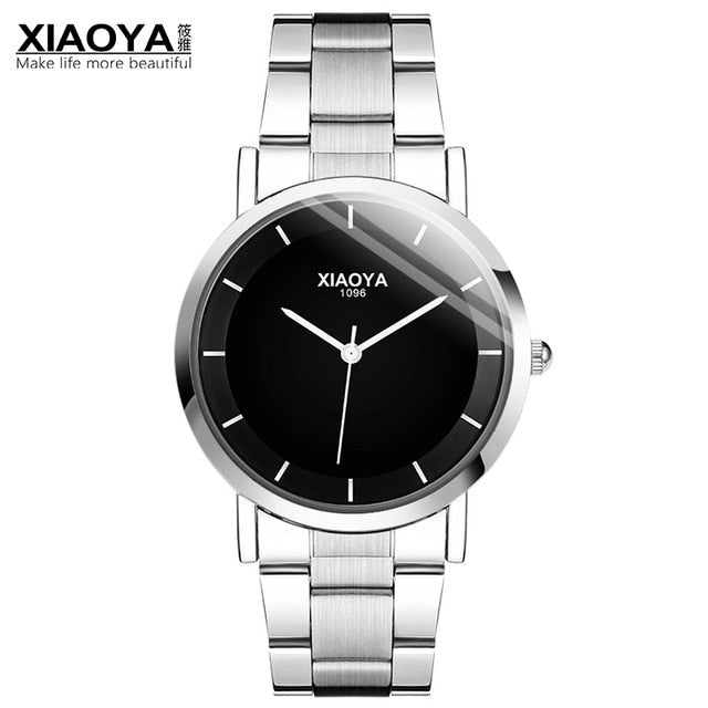 XIAOYA Mens Watches Top Brand Luxury Fashion Quartz Watch Men Stainless Steel Band Erkek Kol Saati Male Clock Relogio Masculino