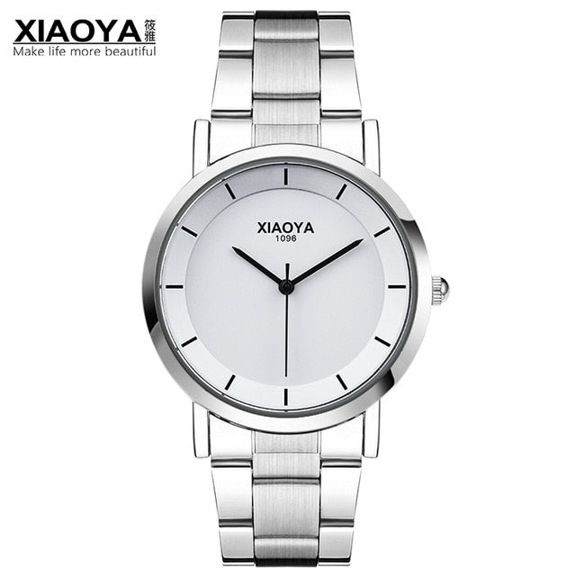 XIAOYA Mens Watches Top Brand Luxury Fashion Quartz Watch Men Stainless Steel Band Erkek Kol Saati Male Clock Relogio Masculino