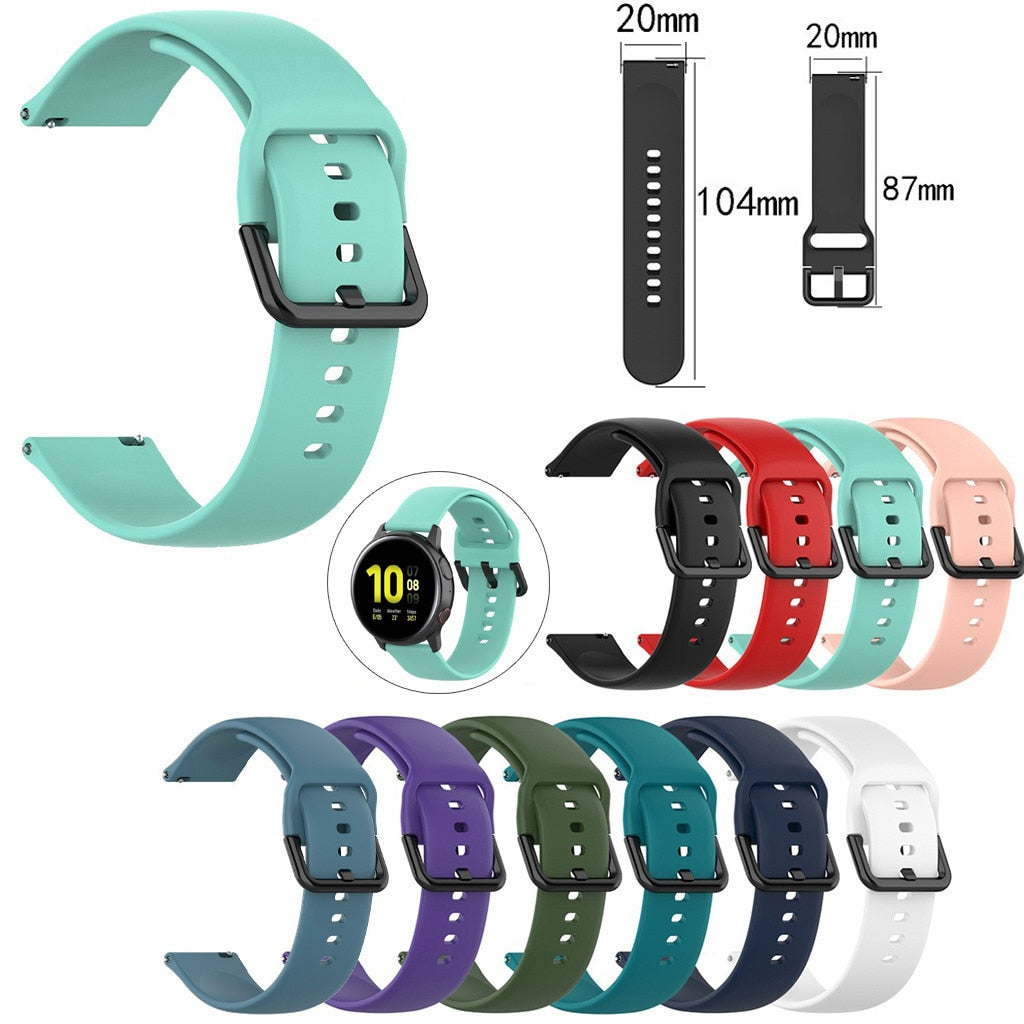 Silicone Watch Straps on for Samsung Galaxy Watch Active 2 40/44mm Watchbands correas de reloj de silicona Repalcement Bands
