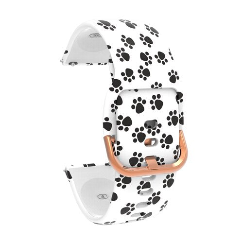 20mm Printing Silicone Watchband for Samsung Galaxy Watch Active 42mm Gear S2 Garmin Amazfit Correa Bracelet Band Sport Strap