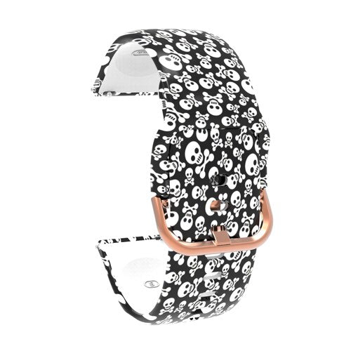 20mm Printing Silicone Watchband for Samsung Galaxy Watch Active 42mm Gear S2 Garmin Amazfit Correa Bracelet Band Sport Strap