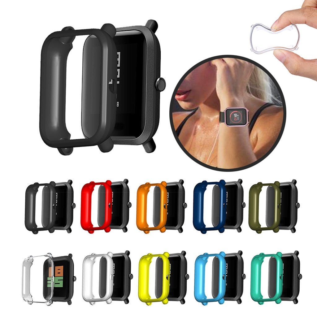 Soft TPU Case Cover Shell Protector For Xiaomi Huami Amazfit Bip Youth/Lite  Screen Protector
