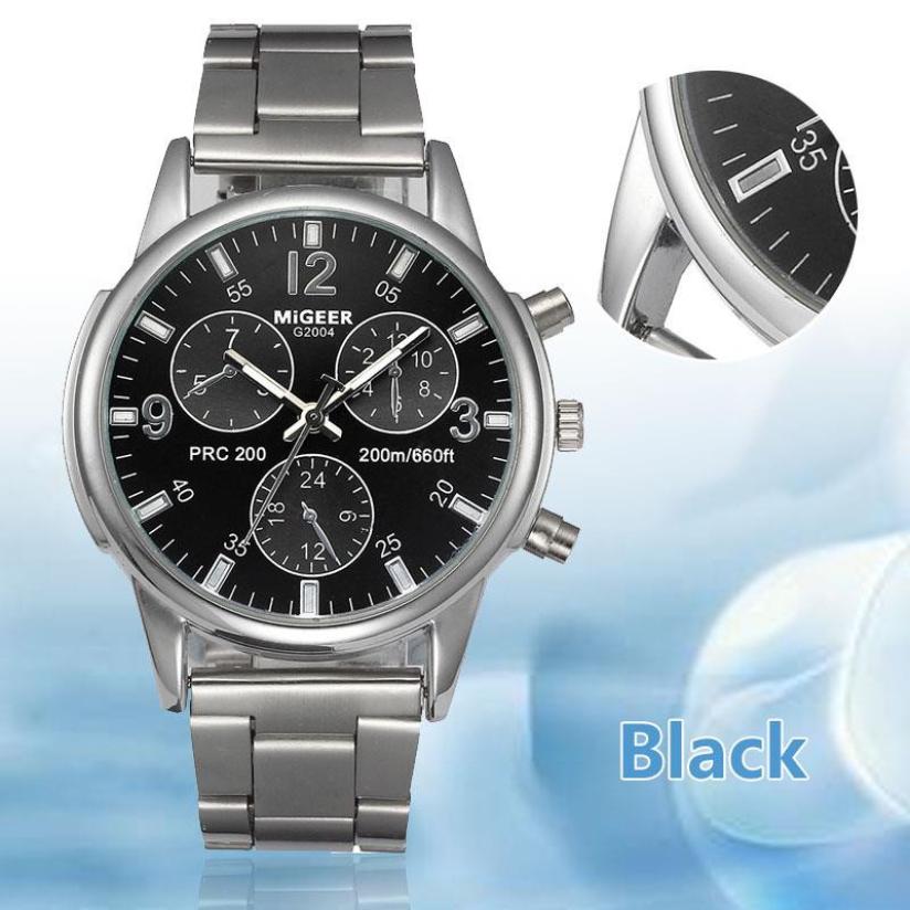 Men's Watch 1PC Fashion Men Crystal Stainless Steel Analog Quartz Wrist Watch Bracelet drop shipping             2018JUL9