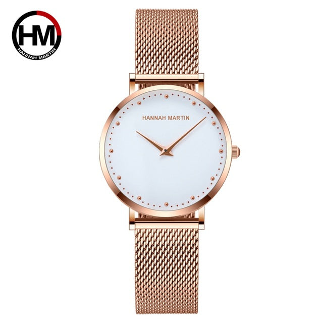 Women Watches Top Brand Luxury Japan Quartz Movement Stainless Steel Sliver White Dial Waterproof Wristwatches relogio feminino