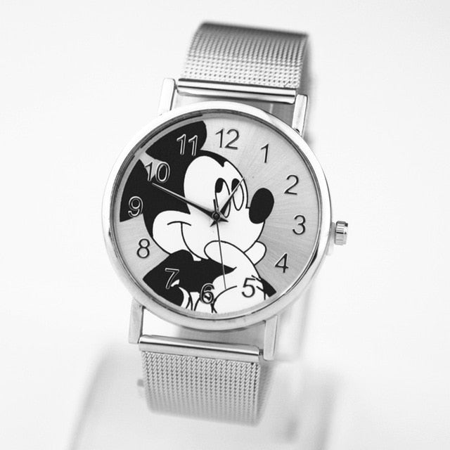 zegarki meskie Fashion Brand Mickey Watches New Cartoon Women quartz watch Lady Stainless steel ladies dress watches reloj mujer