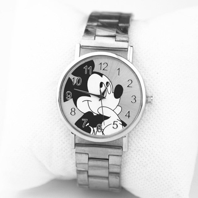 zegarki meskie Fashion Brand Mickey Watches New Cartoon Women quartz watch Lady Stainless steel ladies dress watches reloj mujer