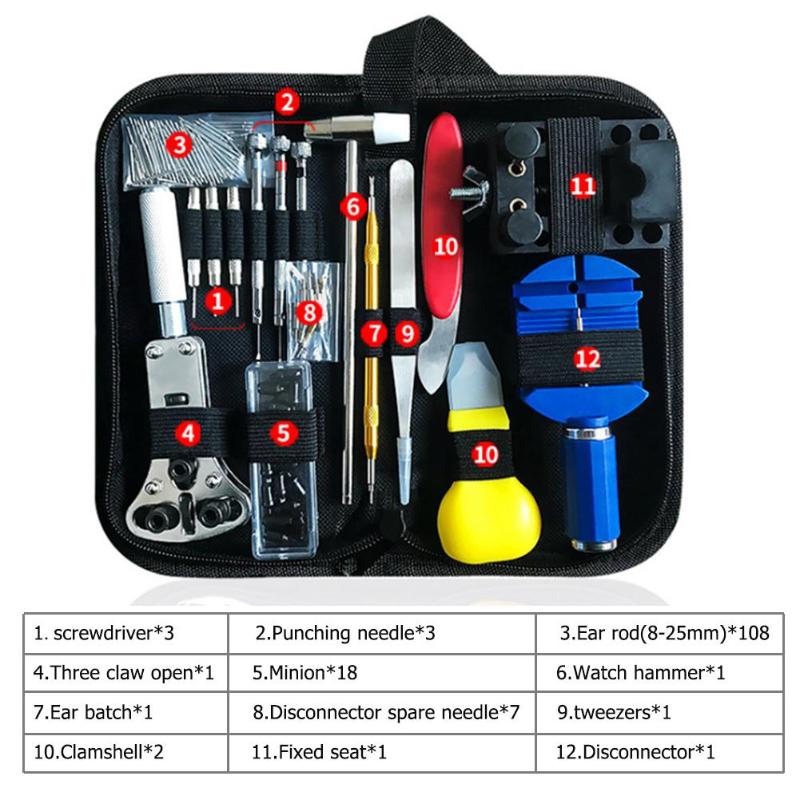 147pcs Watch Repair tool Kit Watch Link Pin Remover Case Opener Spring Bar Remover Horlogemaker Gereedschap Repair Tool Kit