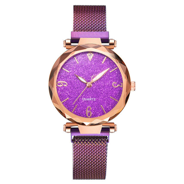 Rose Gold Women Watch 2019 Top Brand Luxury Magnetic Starry Sky Lady Wrist Watch Mesh Female Clock For Dropship relogio feminino