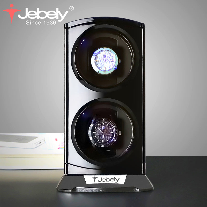 Jebely New Arrival Black Double Watch Winder for automatic watches Automatic Double Watches box Jewelry Watch Display Box