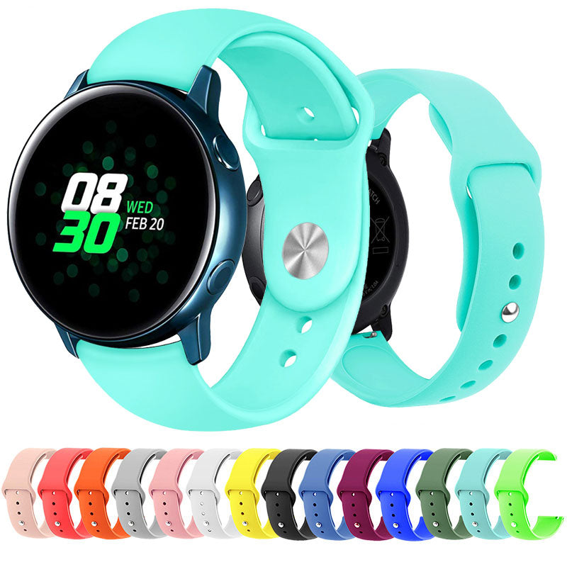 20mm 22mm Universal Sport Silicone Band Strap for Samsung Galaxy Active Watch 42 46mm Band Gear S2 S3 Quick Release WatchBand