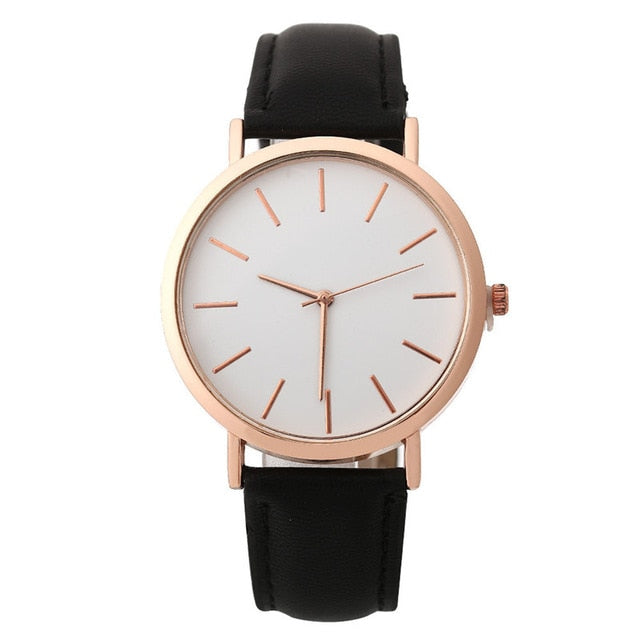 Women Watches Fashion Rose Gold Minimalism Simple Leather Band Quartz Analog Wrist Watch Luxury Ladies Casual Dress Clock #c