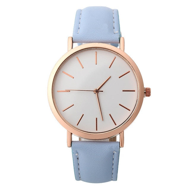 Women Watches Fashion Rose Gold Minimalism Simple Leather Band Quartz Analog Wrist Watch Luxury Ladies Casual Dress Clock #c