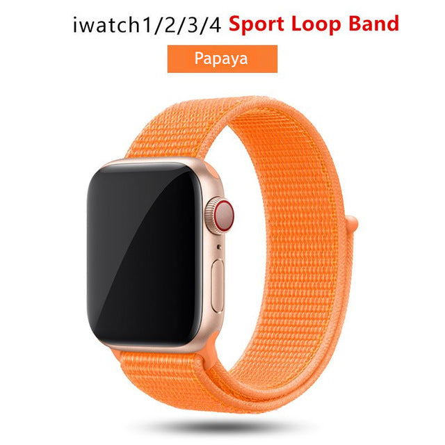 Nylon strap For Apple Watch band 42mm 38mm iWatch 4 band 44mm 40mm Bracelet Sport loop watchband watch belt Breathable 5 4 3 2 1