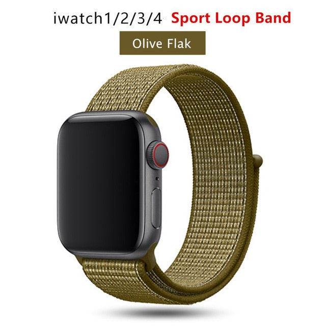 Nylon strap For Apple Watch band 42mm 38mm iWatch 4 band 44mm 40mm Bracelet Sport loop watchband watch belt Breathable 5 4 3 2 1