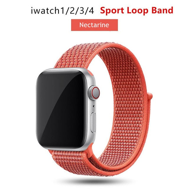 Nylon strap For Apple Watch band 42mm 38mm iWatch 4 band 44mm 40mm Bracelet Sport loop watchband watch belt Breathable 5 4 3 2 1