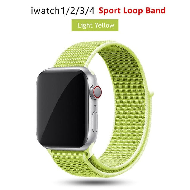 Nylon strap For Apple Watch band 42mm 38mm iWatch 4 band 44mm 40mm Bracelet Sport loop watchband watch belt Breathable 5 4 3 2 1
