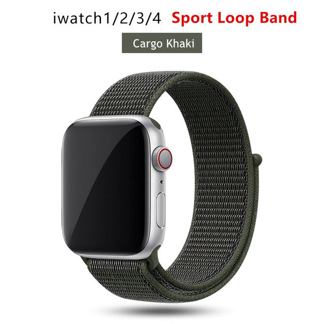 Nylon strap For Apple Watch band 42mm 38mm iWatch 4 band 44mm 40mm Bracelet Sport loop watchband watch belt Breathable 5 4 3 2 1