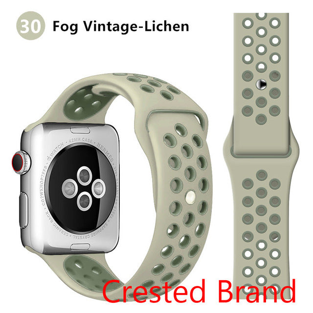 Silicone strap for Apple watch band 44 mm/40mm iWatch band 42mm/38mm Breathable Sport bracelet watchband For Apple watch 5 4 3 2