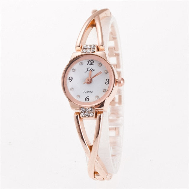 Fashion Women Bracelet Watch Minimalism Rhinestone Golden Sliver Stainless Steel Wrist Watch For Ladies Gift Relogio Feminino #c